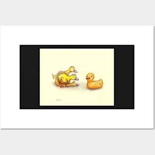 Little ducklings curious friend Posters and Art